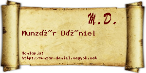 Munzár Dániel névjegykártya